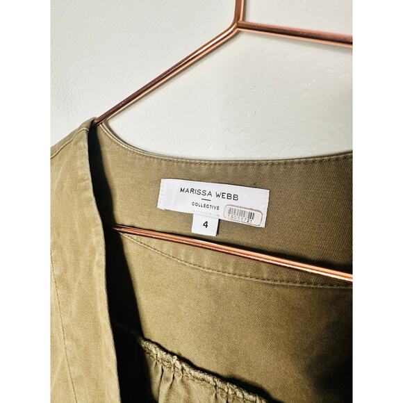 MARISSA WEBB Olive Canvas V-Neck One Piece Front Zip Romper Size 4 - Picture 7 of 12